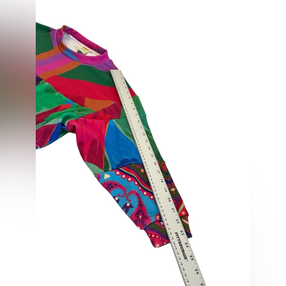 FARM Rio Colorful Patchwork Print Oversized Top Small - Picture 10 of 13